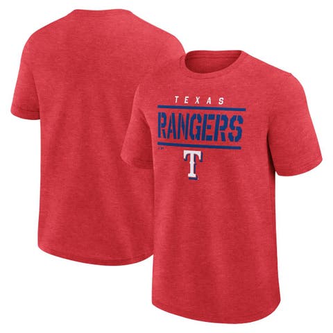 Men's Fanatics Heather Red Texas Rangers Top Notch T-Shirt