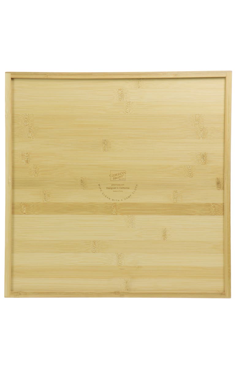 Gibson Home Sadler 15 Inch Wood Serving Tray with Built-in Handles, Alternate, color, Brown