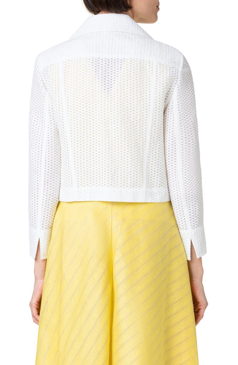 Akris punto Cotton Blend Mesh Moto Jacket, Alternate, color, 