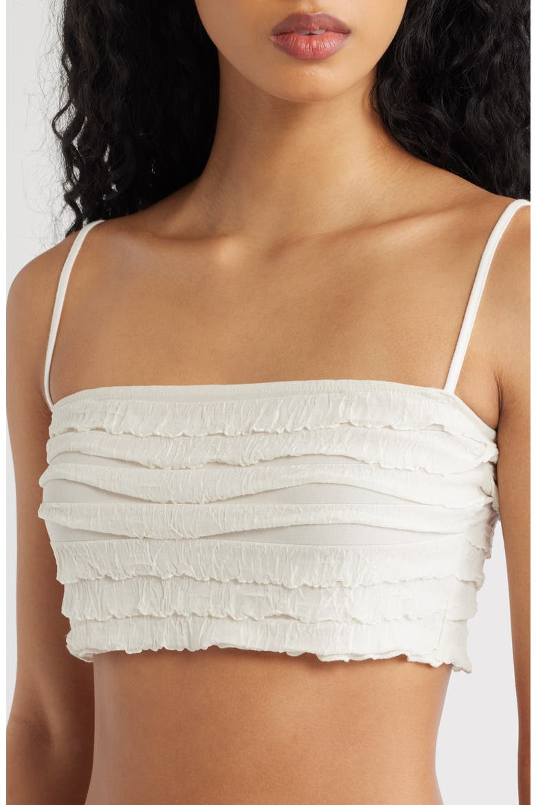 Sofi Tiered Ruffle Crop Camisole, Alternate, color, WHITE