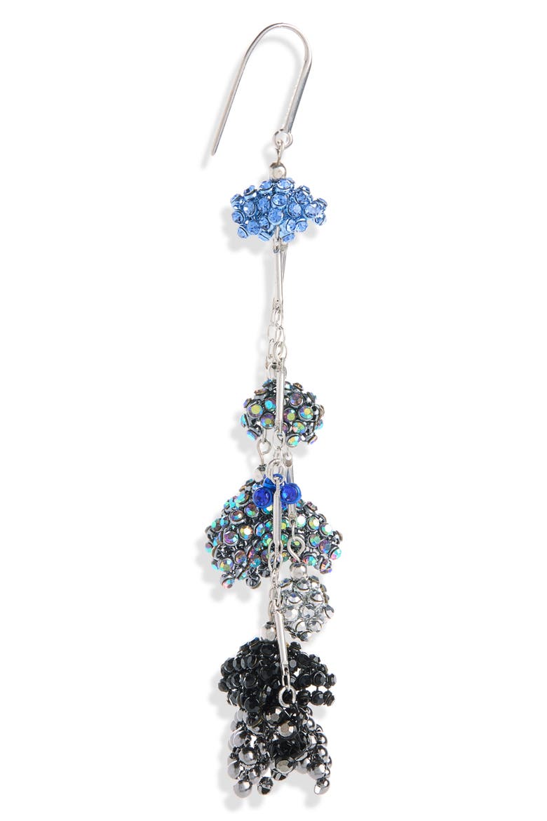 Charm Drop Earrings, Alternate, color, BLUE/ SILVER