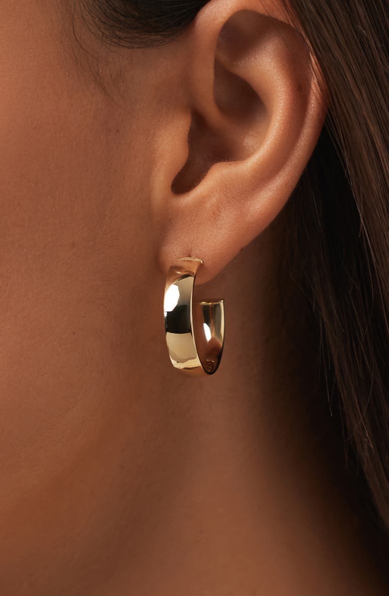 Ana Luisa Gold Huggie Hoop Earrings - Gold Bold Hoops Medium, Alternate, color, Gold