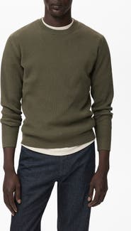 MANGO Regular Fit Crewneck Rib Sweater
