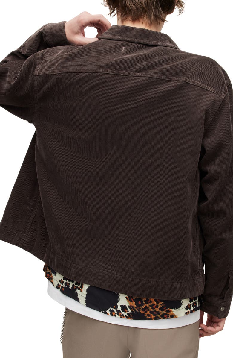 AllSaints Natt Corduroy Organic Cotton Blend Jacket, Alternate, color, Brooklyn Brown