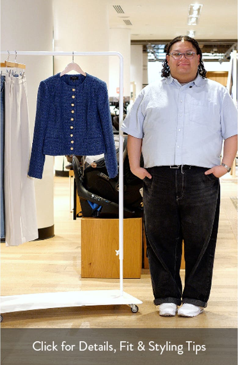 Metallic Tweed Collarless Jacket, sales video thumbnail