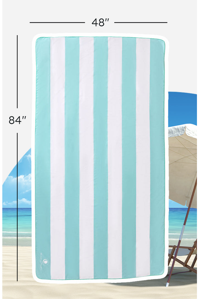 Coastline Beach Towel, Alternate, color, Mint Green / White