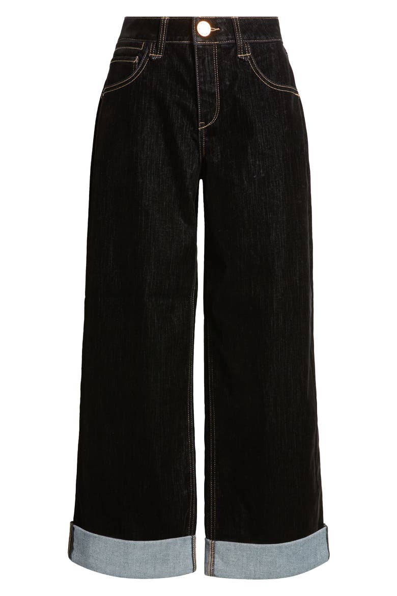 Wyatt Ankle Wide Leg Jeans, Alternate, color, BLACK