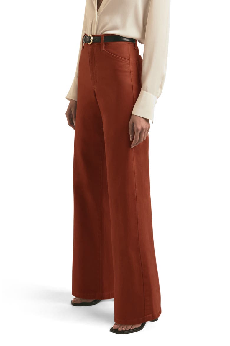 The Mischa Wide Leg Jeans, Alternate, color, EQUESTRIAN SADDLE