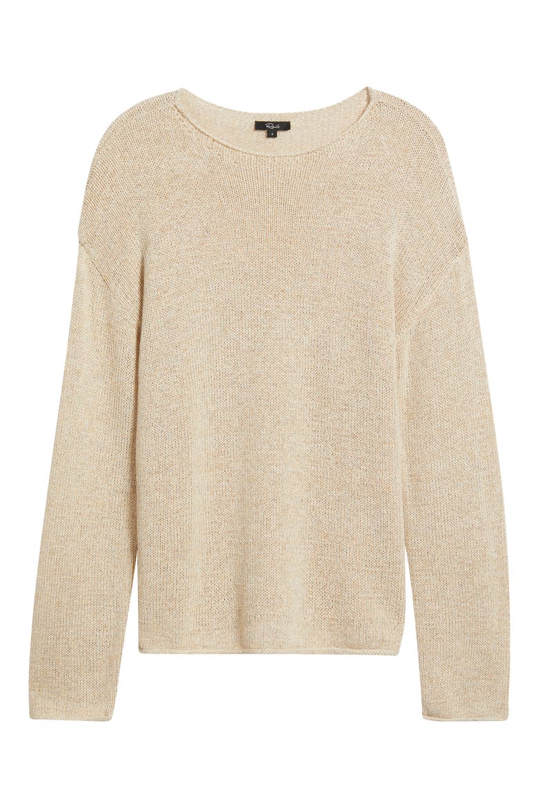 Evangeline Cotton & Linen Blend Sweater, Alternate, color, NATURAL