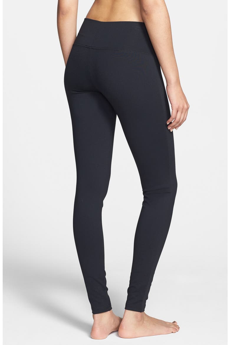 Wide Waistband Essential Leggings, Alternate, color, BLACK