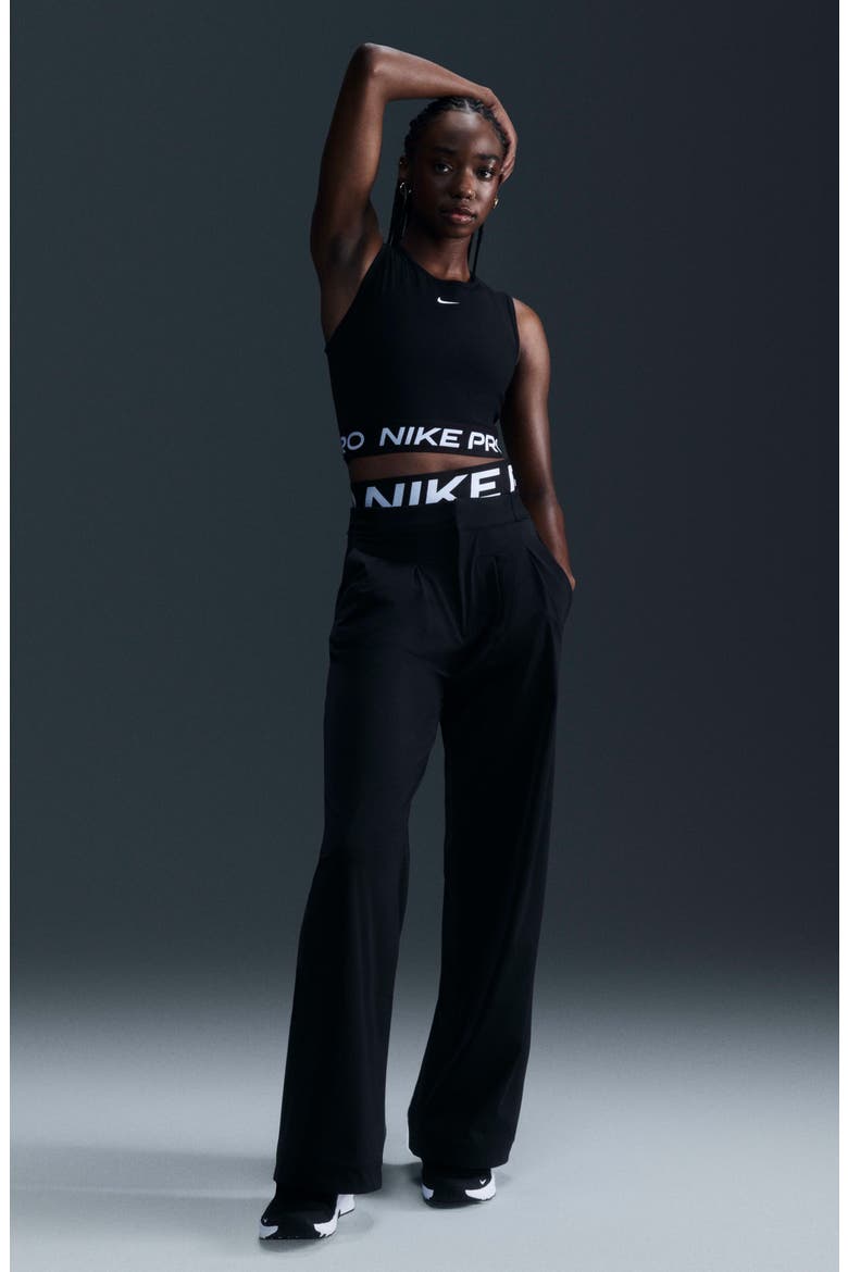 Pro Dri-FIT Crop Tank Top, Alternate, color, 010 010 BLACK/WHITE