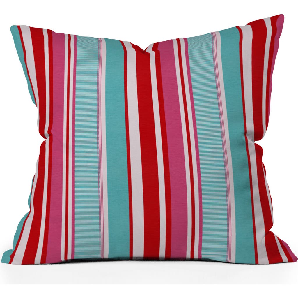 Deny Designs Stripe & Lobster Print Throw Pillow In Multi Stripe