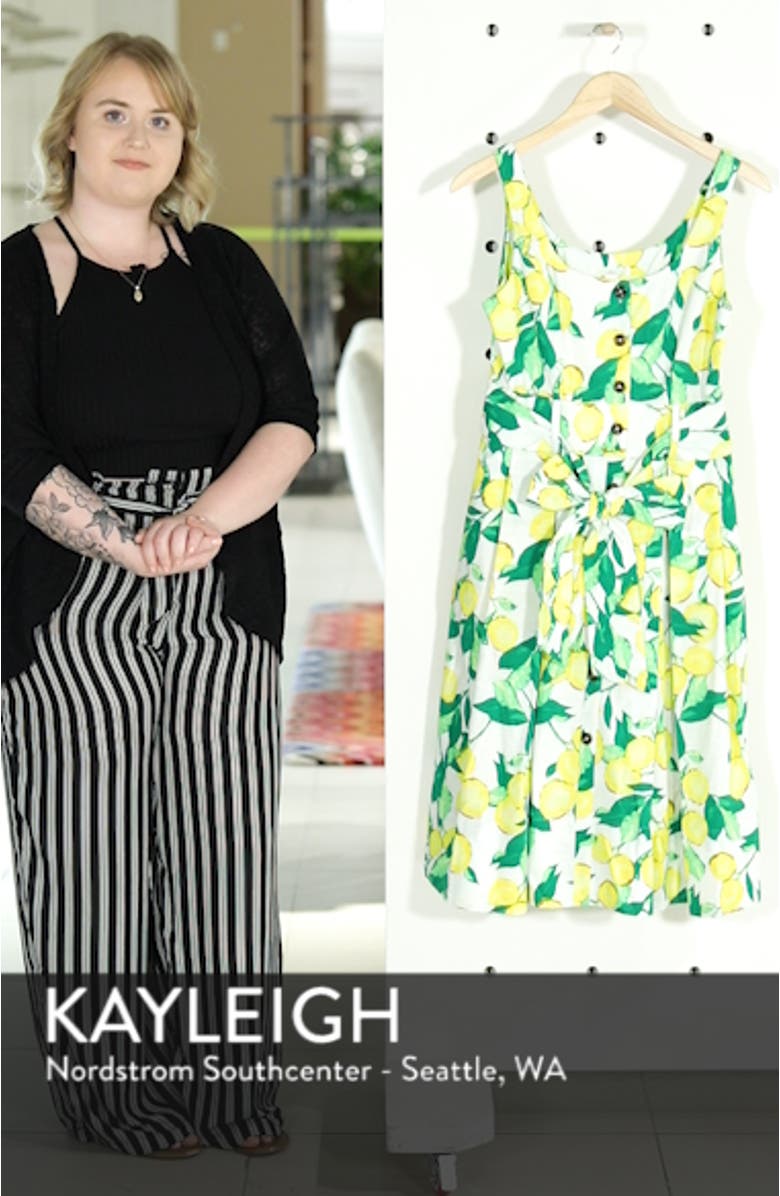 Button Front Lemon Print Dress, sales video thumbnail