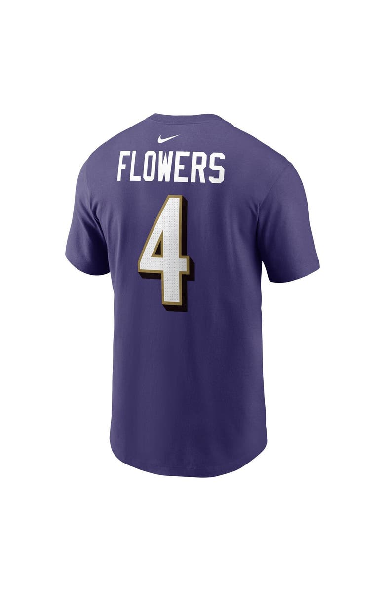 Nike Men's Nike Zay Flowers Purple Baltimore Ravens Player Name & Number T-Shirt, Alternate, color, Purple