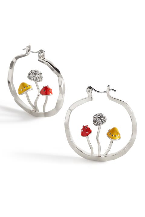Boho Mushroom Hoop Earrings