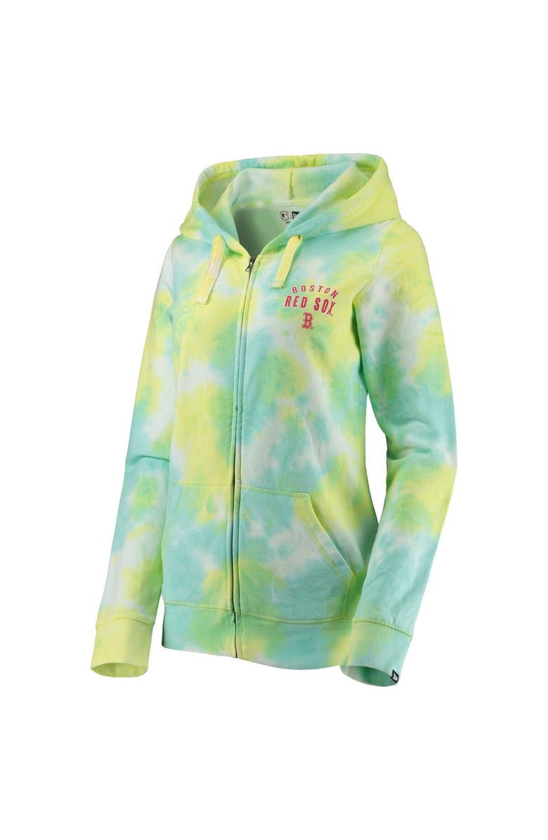 New Era Women's New Era White Boston Red Sox Tie-Dye Full-Zip Hoodie, Alternate, color, White