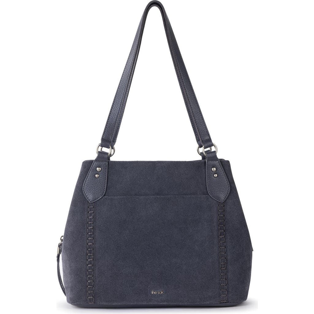 The Sak Melrose Leather Satchel In Storm Grey Suede