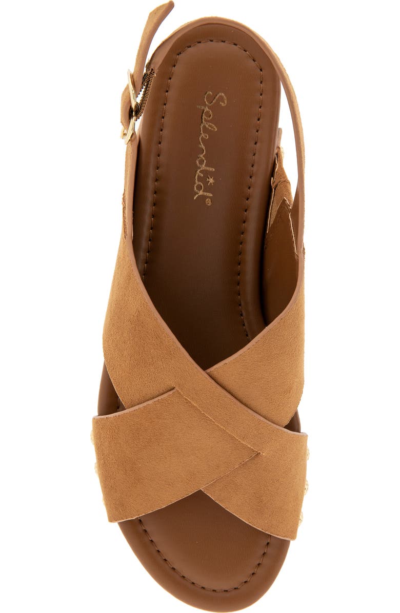 Splendid Quandry Woodgrain Platform Slingback Sandal, Alternate, color, Caramel