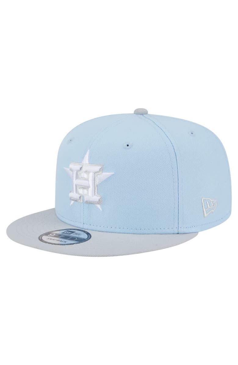 New Era Man's New Era Light Blue/Gray Houston Astros 2-Tone Color Pack 9FIFTY Snapback Hat, Main, color, 