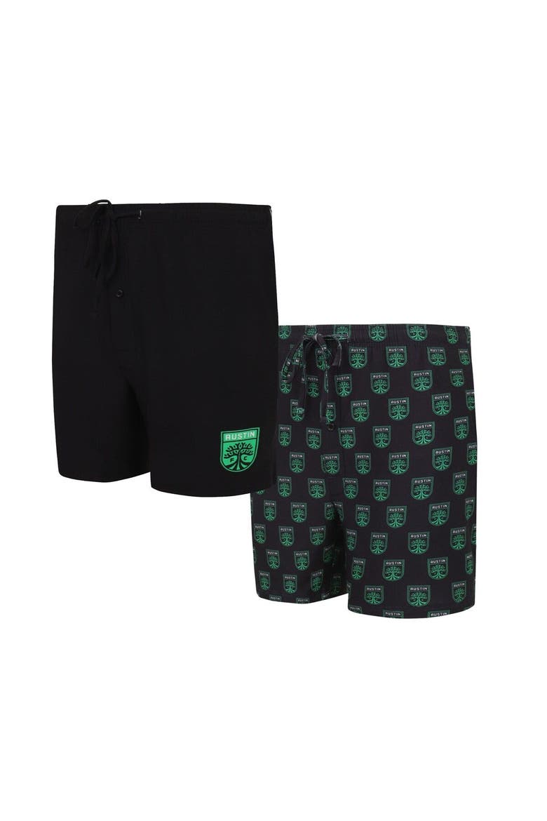 Men's Concepts Sport Black Austin FC Gauge Two-Pack Shorts Set, Main, color, Black