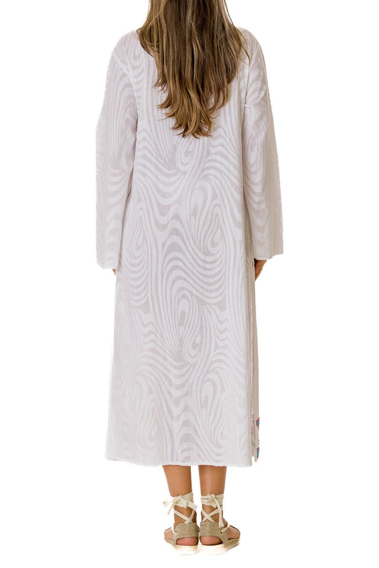 Embroidered Cotton Kaftan, Alternate, color, WHITE