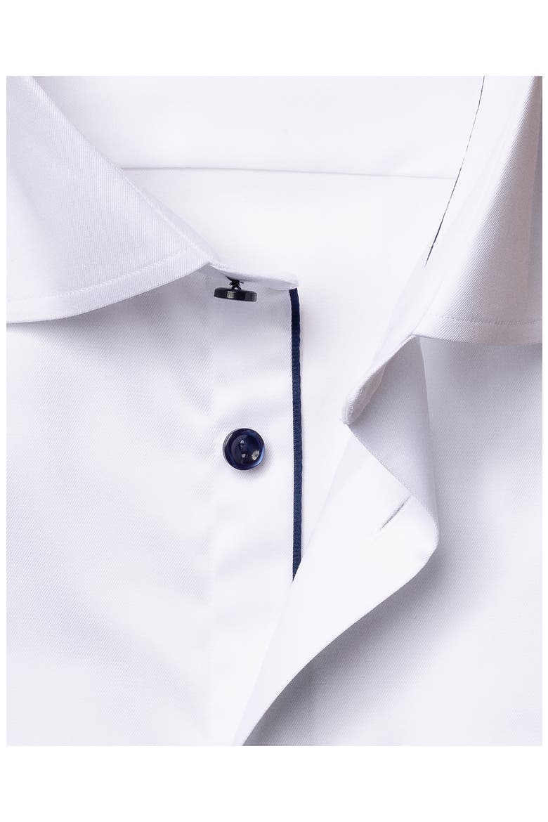 Slim Fit Cotton Twill Dress Shirt, Alternate, color, WHITE/NAVY
