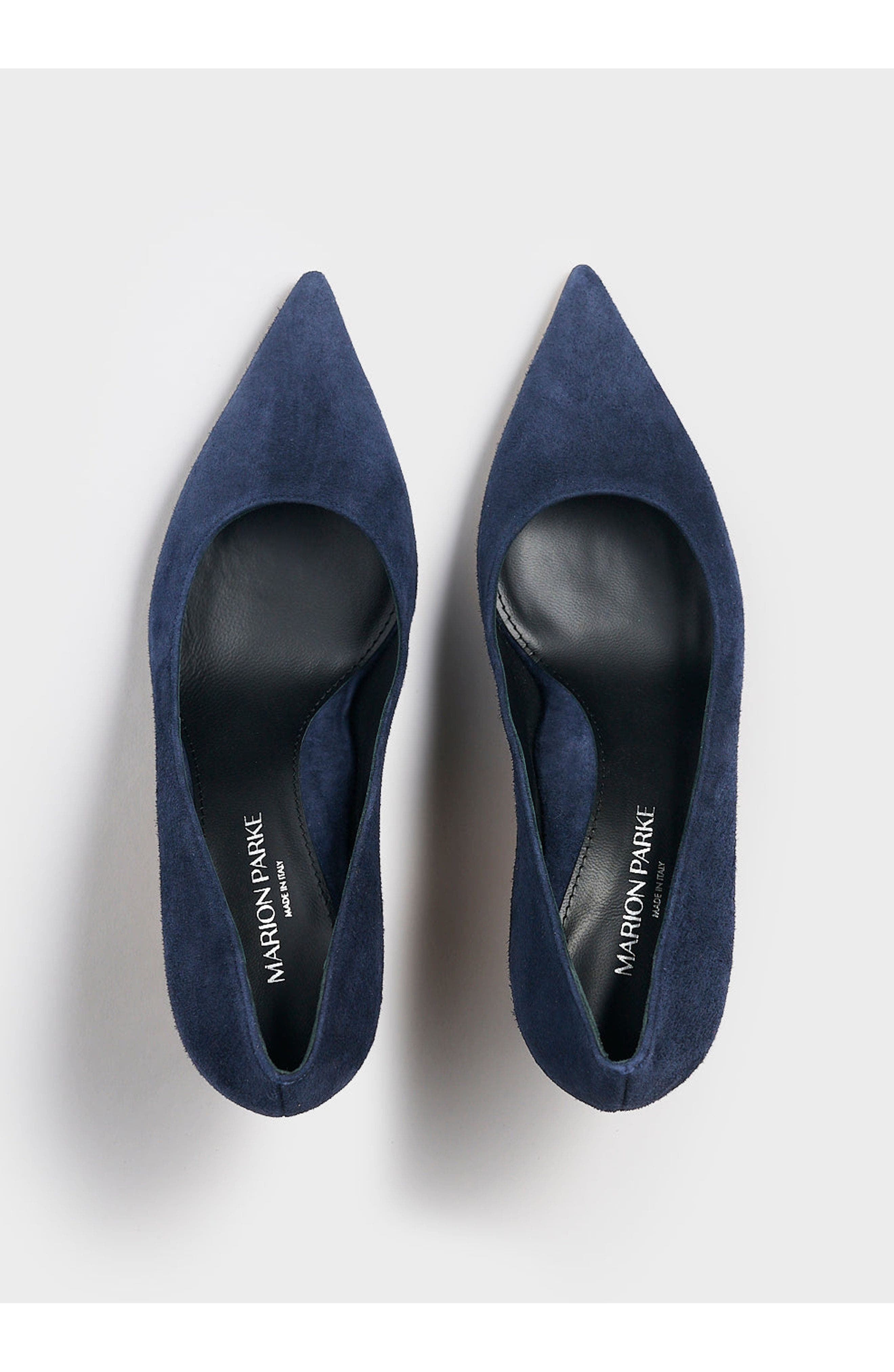 MARION PARKE Classic Pump 70 Suede, Alternate, color, Navy