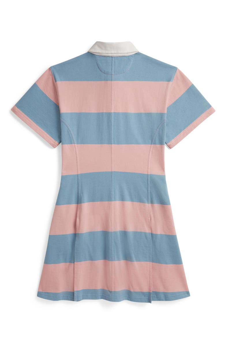 Polo Ralph Lauren Kids' Stripe Cotton Jersey Polo Dress, Alternate, color, Adirondack Rose/ Cassidy Blue