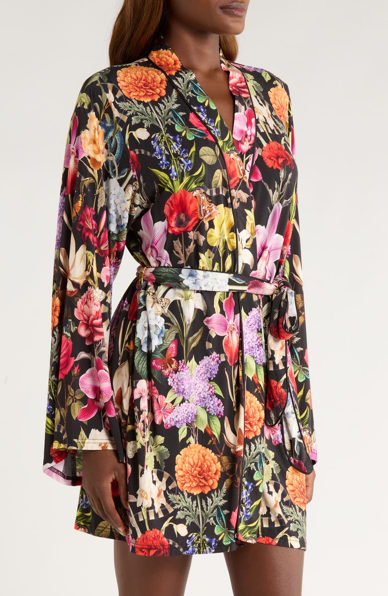 KILO BRAVA Floral Jersey Short Robe, Alternate, color, Garden Of Eden