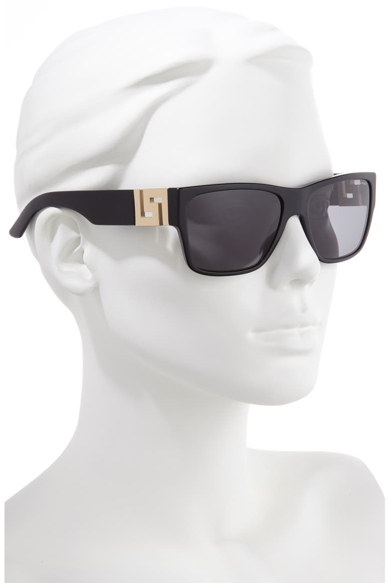 59mm Polarized Square Sunglasses, Alternate, color, BLACK/ BLACK SOLID