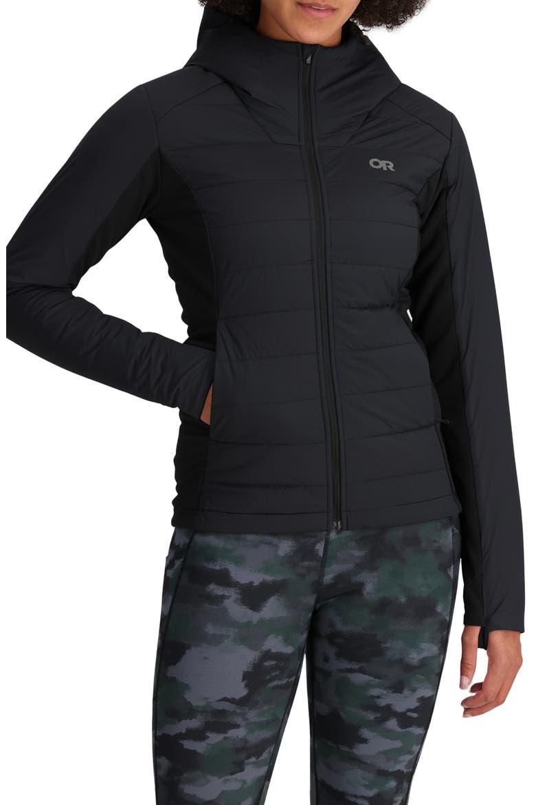 Shadow Water Resistant Insulated Hooded Jacket, Main, color, BLACK