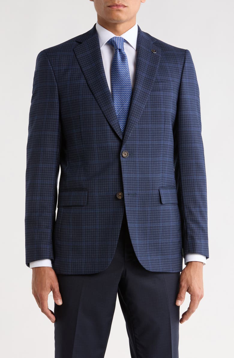 No Ordinary Joe by Ted Baker Jake X Check Wool Sport Coat, Main, color,