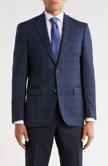 No Ordinary Joe By Ted Baker Jake X Check Wool Sport Coat In Blue