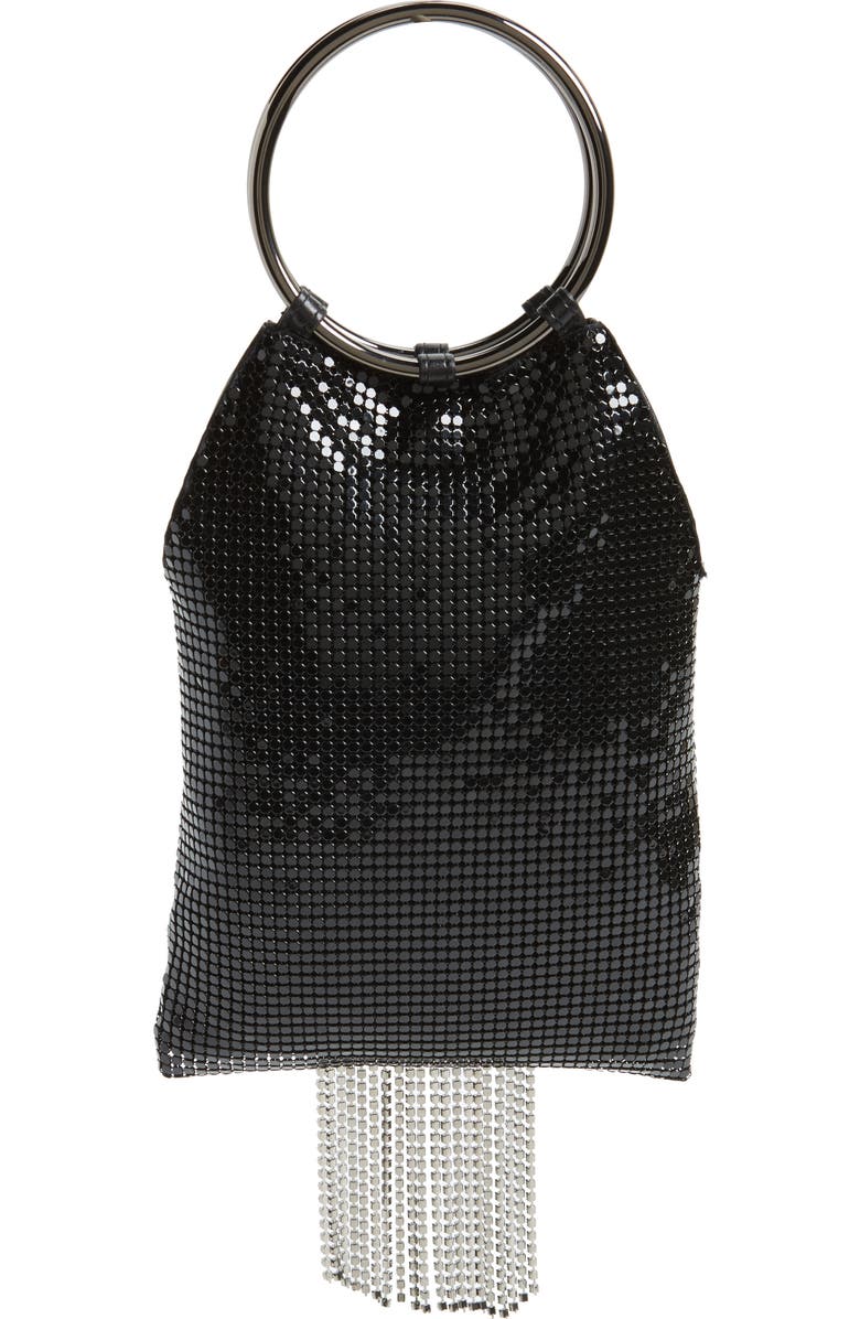 Whiting & Davis Cascade Crystal Fringe Mesh Bracelet Bag, Alternate, color,