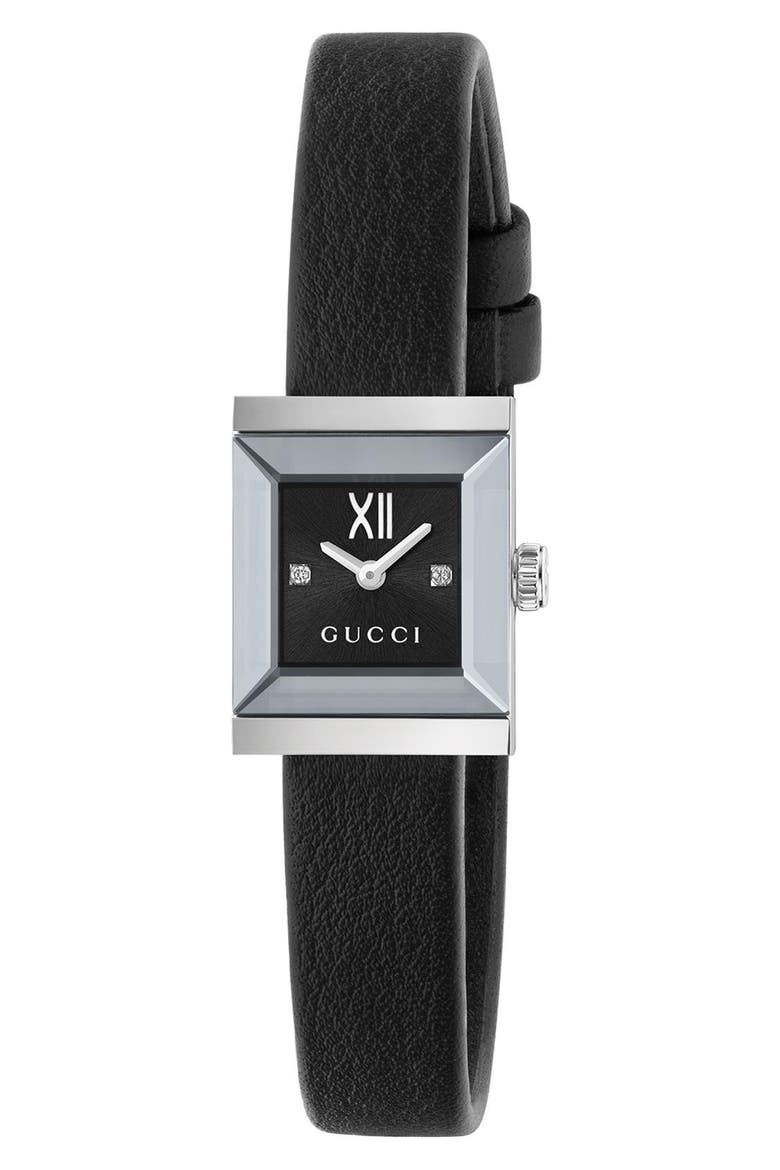 G-Frame Bracelet Watch, 14mm x 18mm, Main, color, BLACK/ STEEL