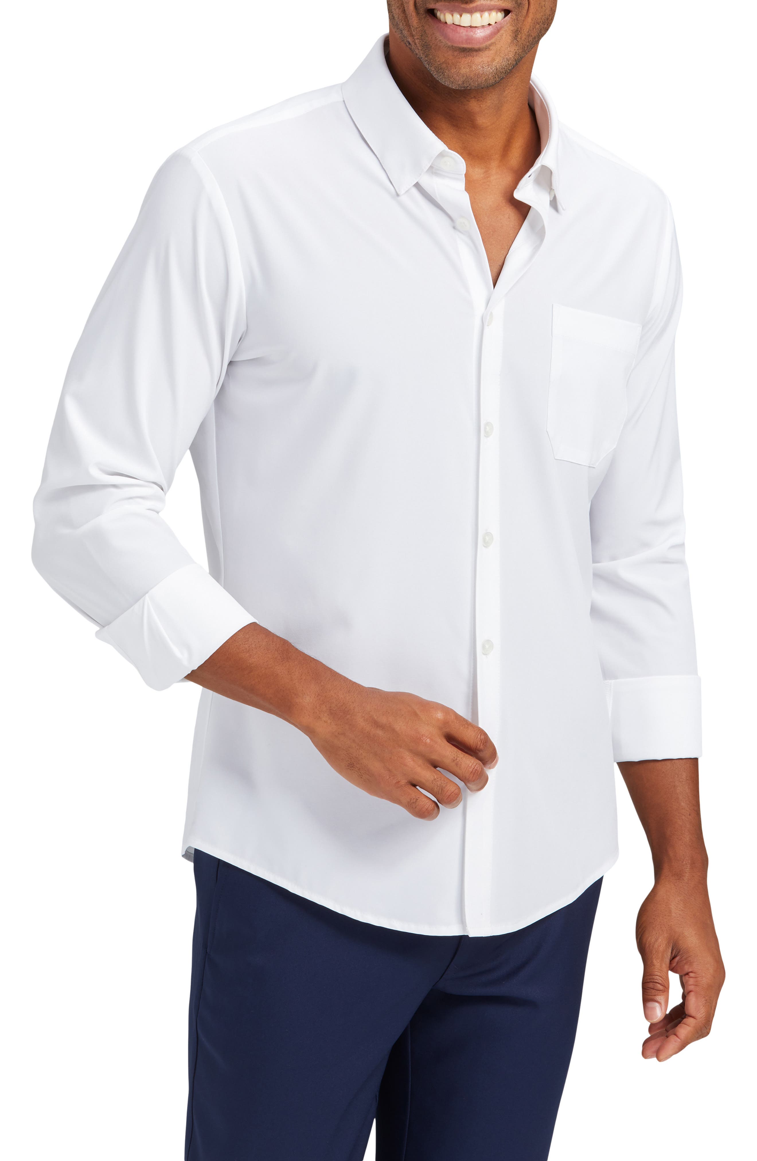 Mizzen+Main Leeward Solid Performance Button-Up Shirt (Men) | Nordstrom