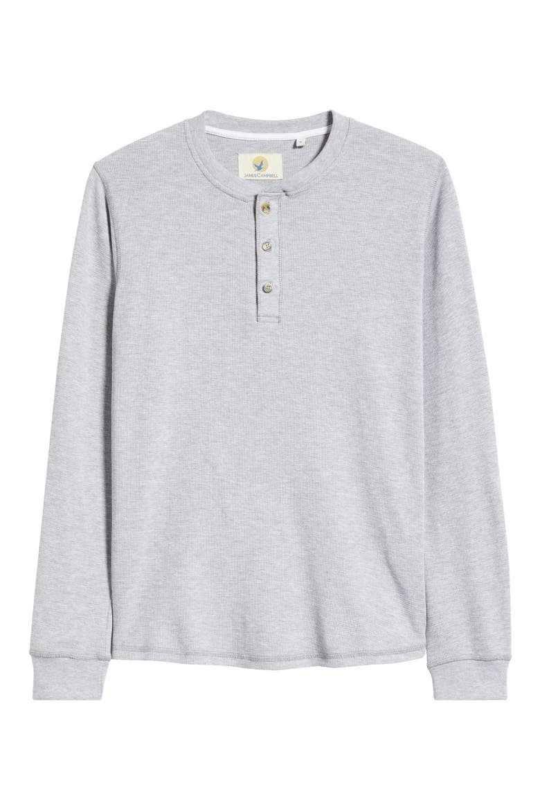 Calico Waffle Stitch Henley, Alternate, color, LIGHT GREY HEATHER