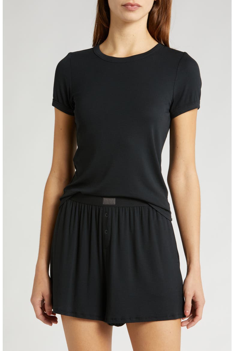 Ribbed Short Pajamas, Main, color, IMMERSED BLACK