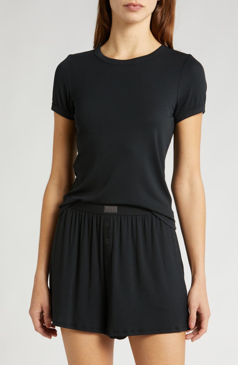 Lunya Ribbed Short Pajamas, Main, color, Immersed Black