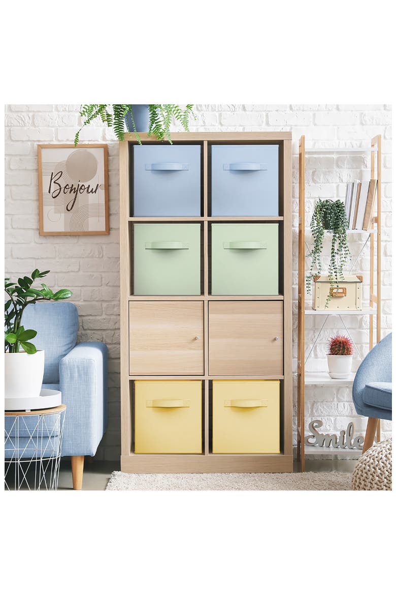 6-Pack Large Collapsible Storage Bins, Alternate, color, PASTEL BLUE/ GREEN/ YELLOW