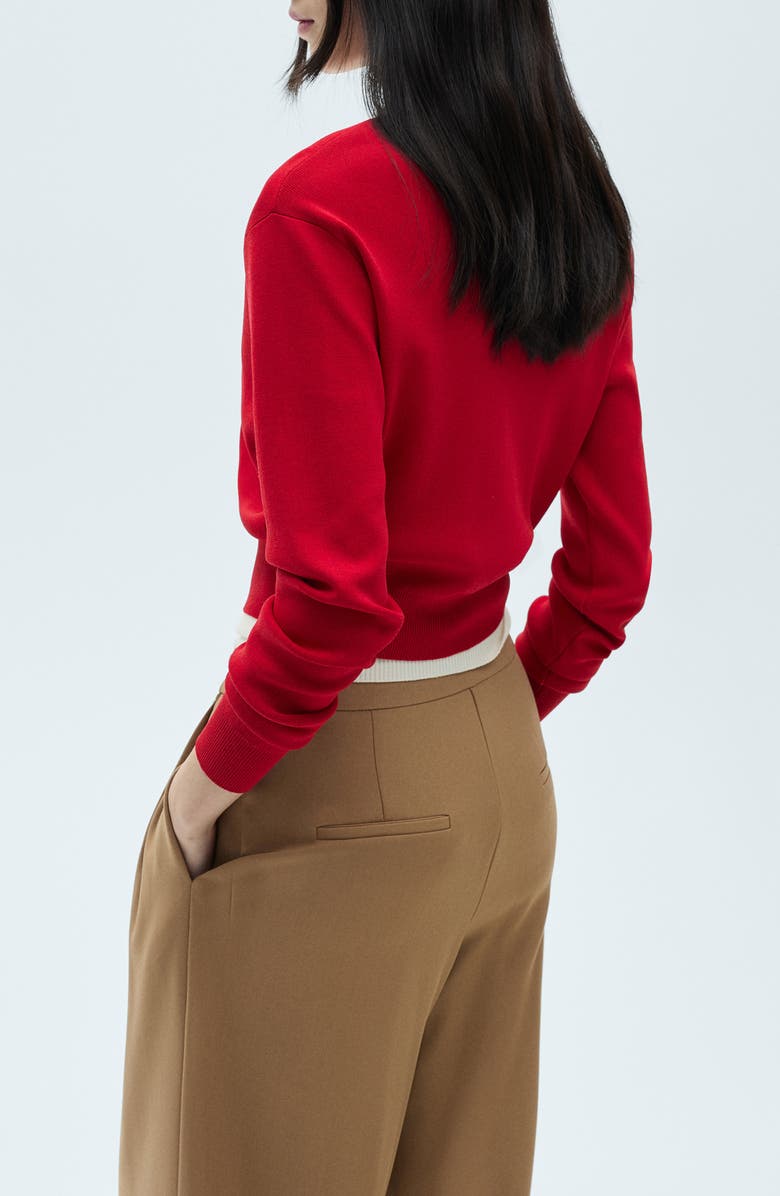 MANGO Contrast Trim Cardigan, Alternate, color, Red