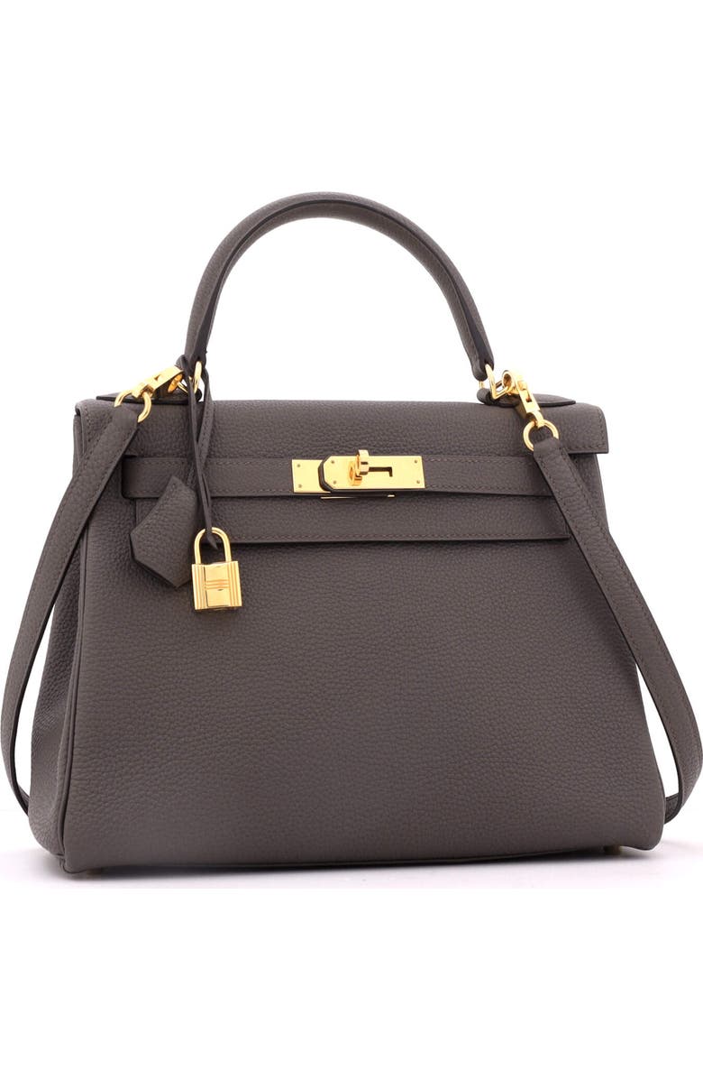 Pre-Owned Hermes Kelly Handbag Grey Togo with Gold Hardware 28, Alternate, color, Etain