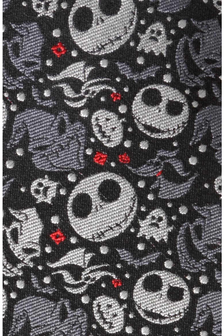 Nightmare Before Christmas Black Silk Tie, Alternate, color, MULTI