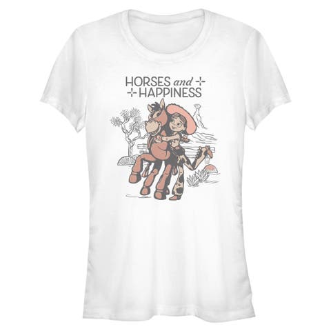 Junior's Horses And Happiness Short Sleeve Graphic T-Shirt