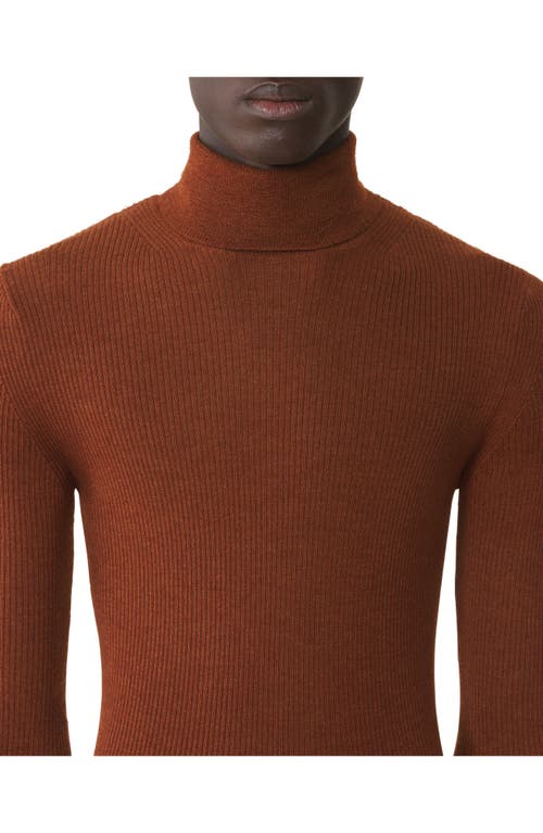 Lanvin Turtleneck Sweater In Merino Wool And Silk In Brown