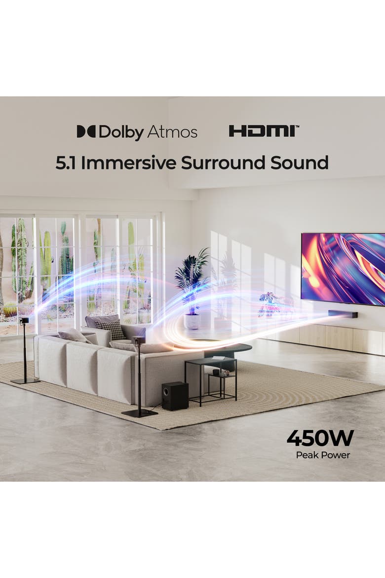 Poseidon M4T 5.1 Dolby Atmos Sound Bar, Alternate, color, Black