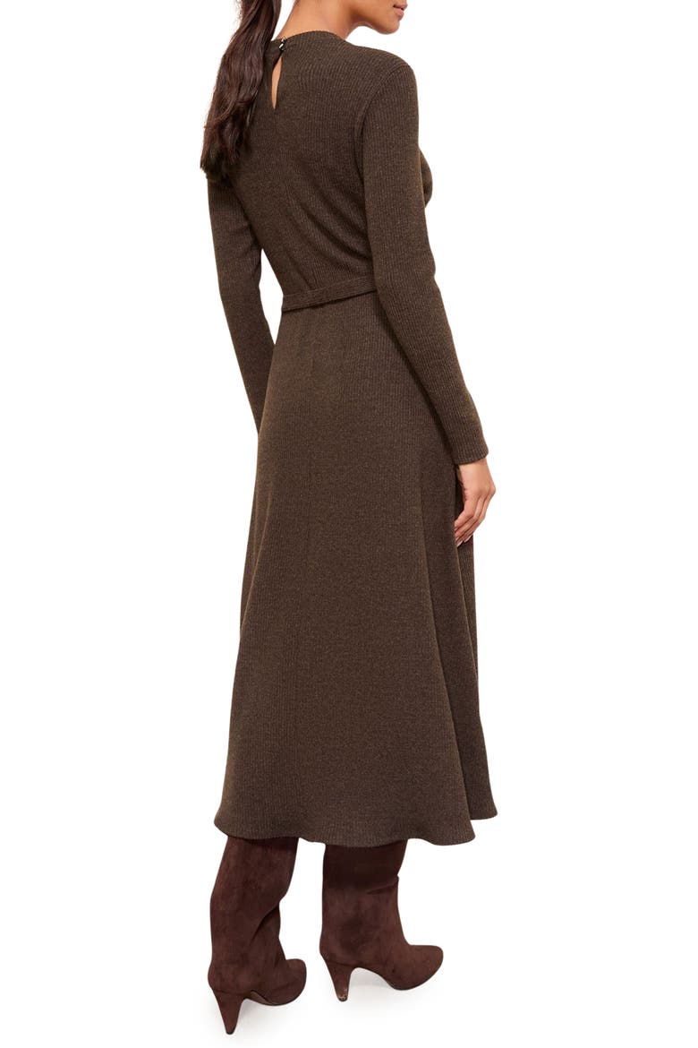 Long Sleeve Sweater Dress, Alternate, color, BROWN