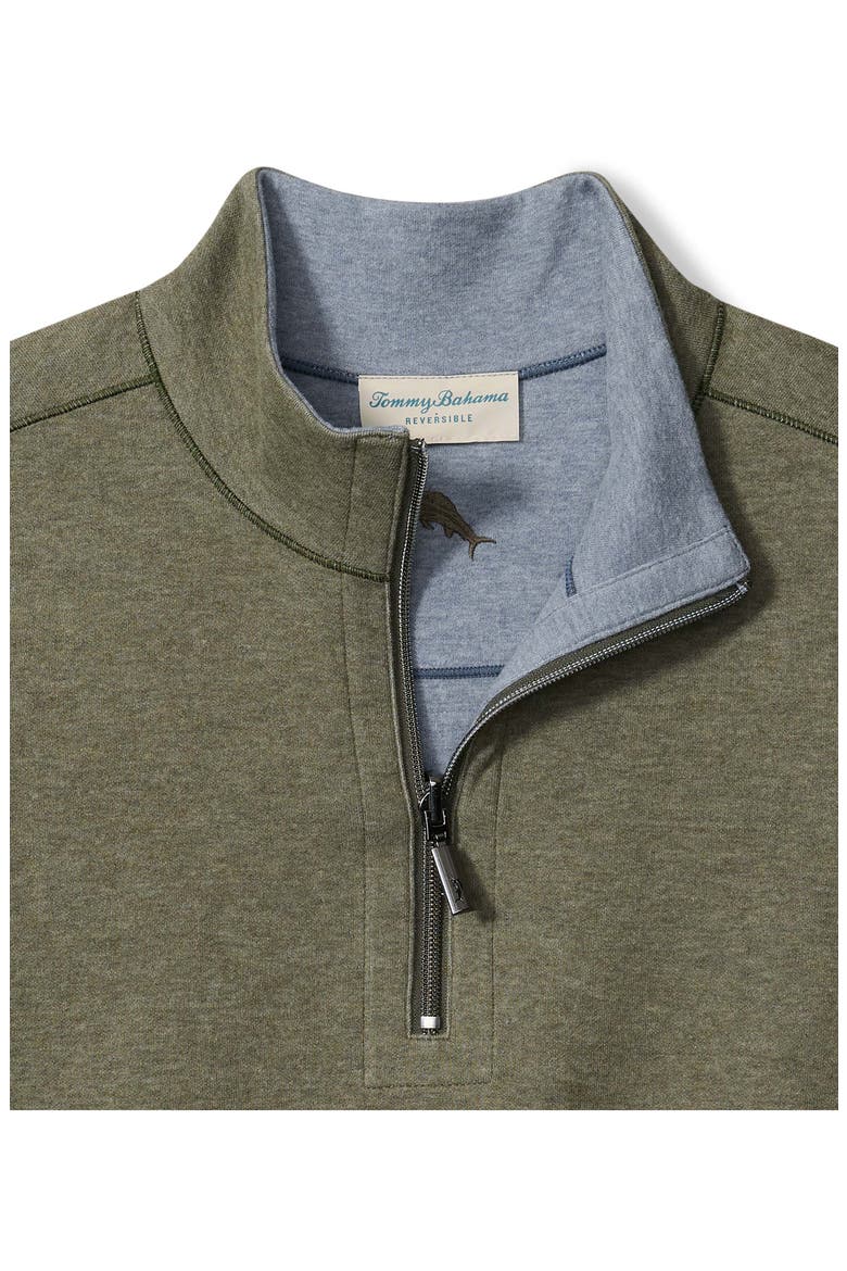 Flipview Reversible Half Zip Pullover, Alternate, color, DARK FERN HEATHER