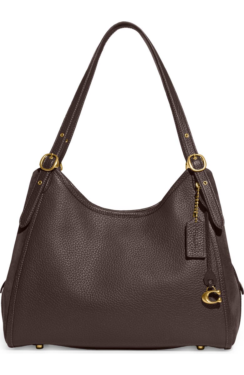 COACH Leather & Suede Shoulder Bag, Main, color,