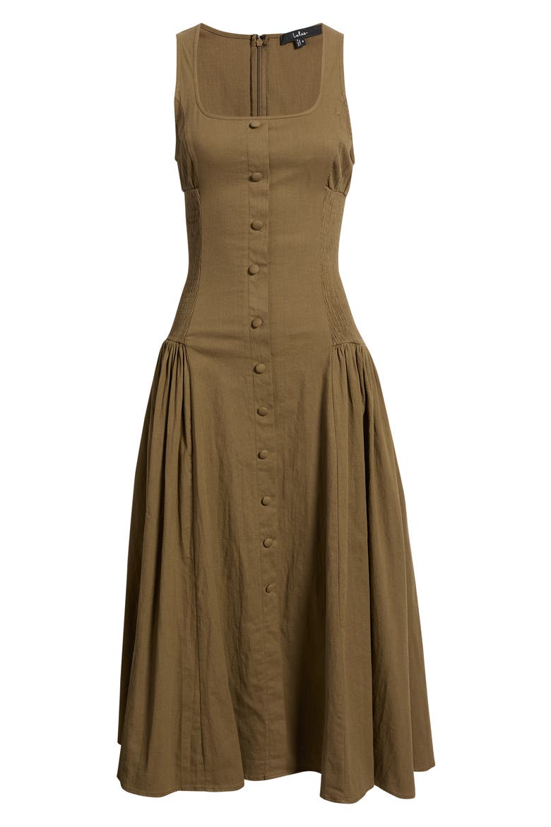 Laguna Button Down Sleeveless Maxi Dress, Alternate, color, MILITARY